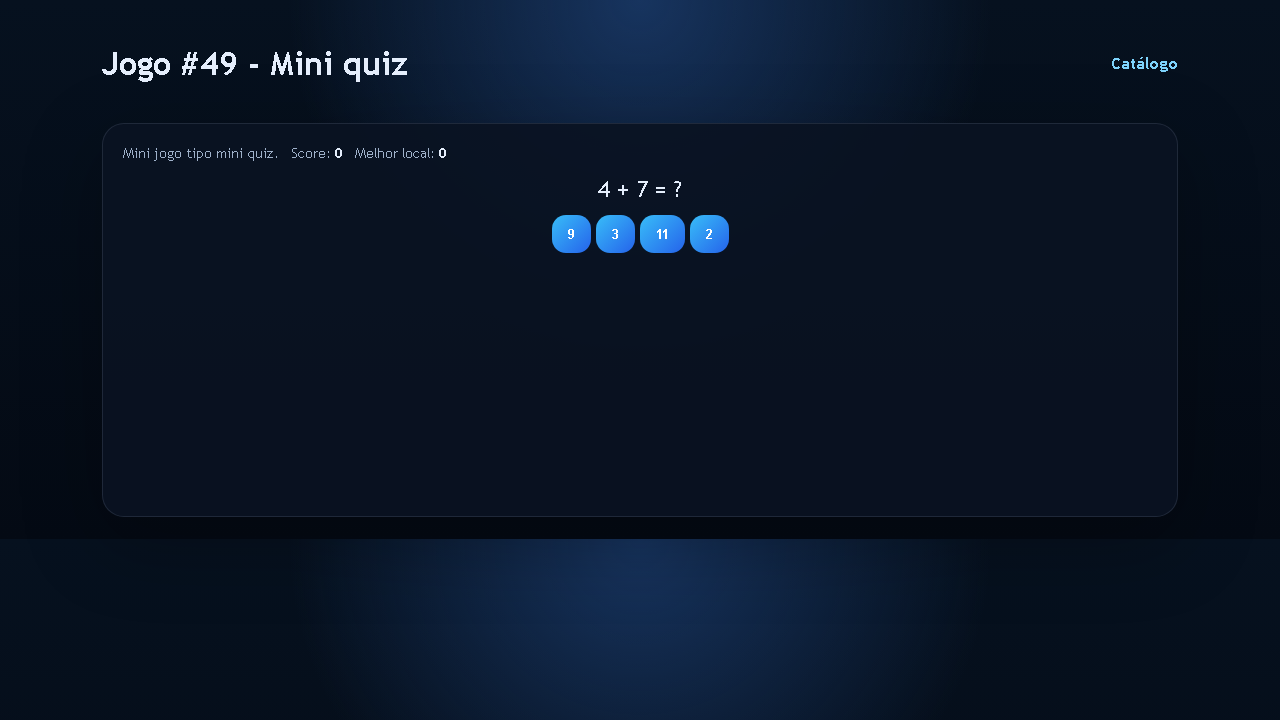 Jogo #49 - Mini quiz