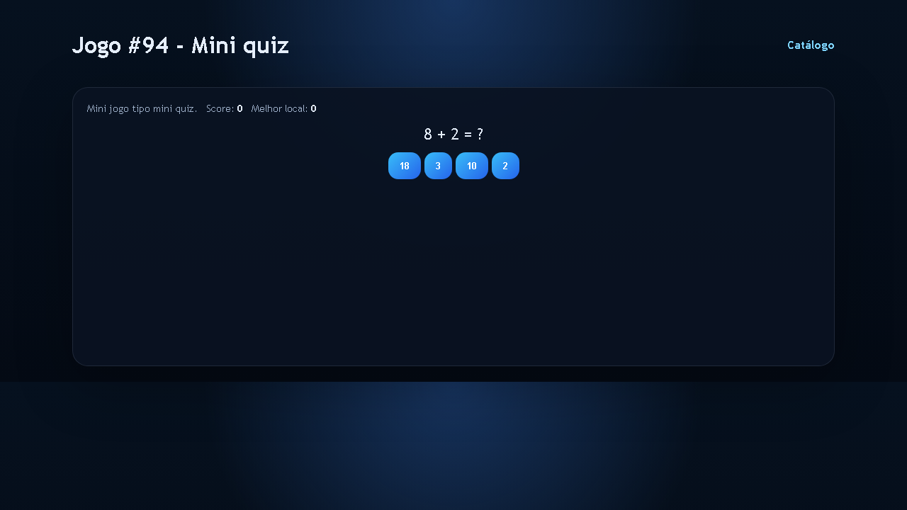 Jogo #94 - Mini quiz