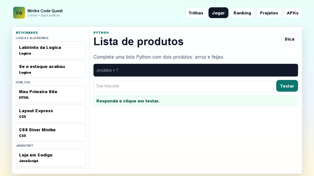 Lista de Produtos